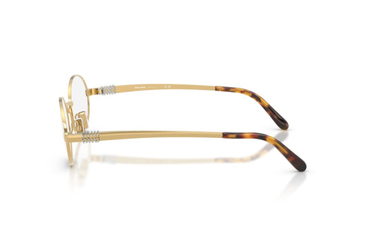 Miu Miu MU50ZV Oval Eyeglasses in Clear Gold, side view
