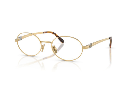 Miu Miu MU50ZV Oval Eyeglasses in Clear Gold, front view