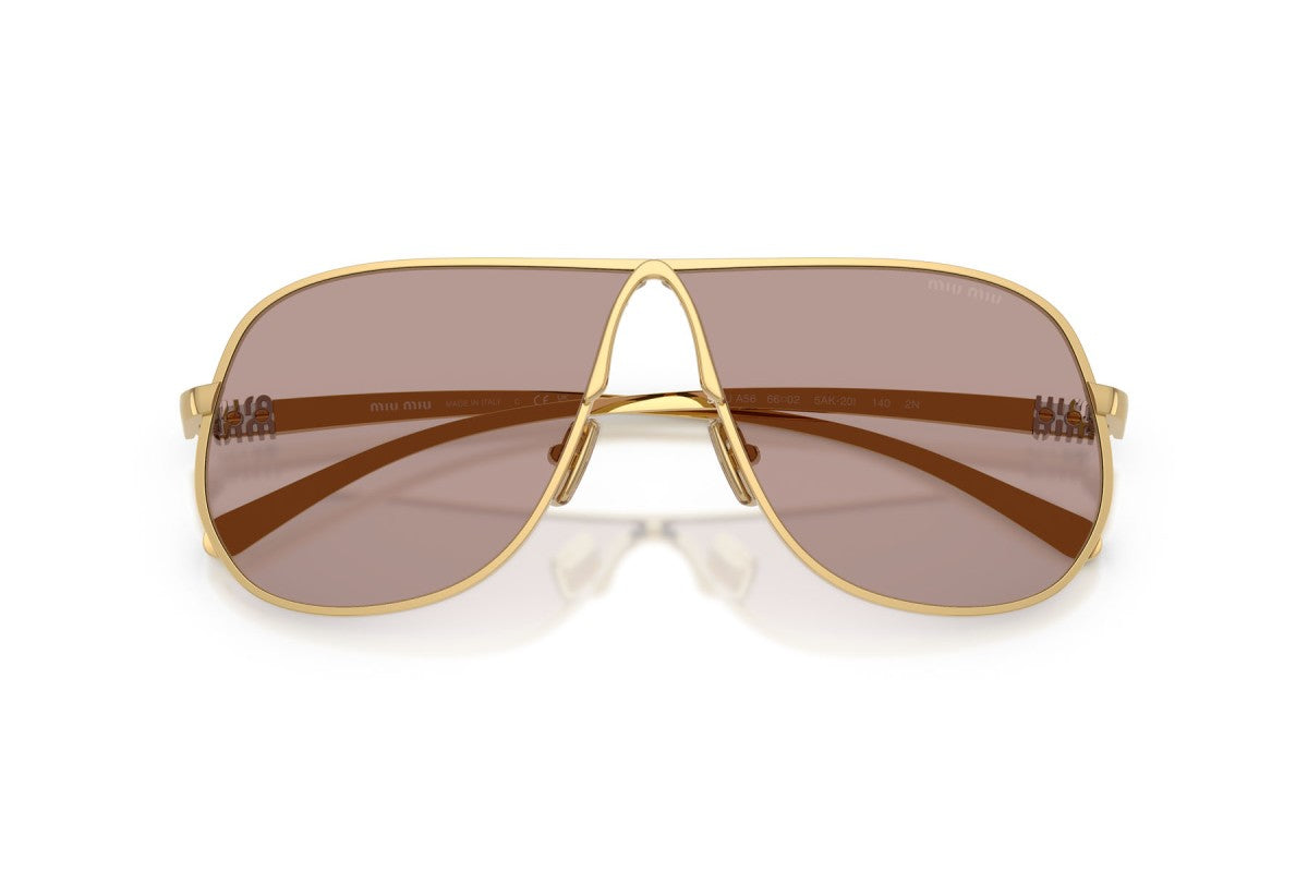 Miu Miu MUA56S Aviator Sunglasses in Purple Gradient/Gold, detail view