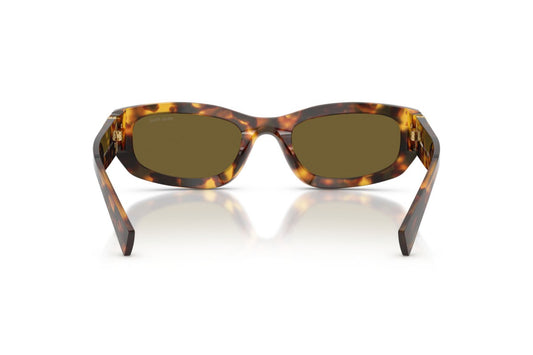 Miu Miu MUB04S Geometric Sunglasses in Dark Brown/Havana Honey, back view