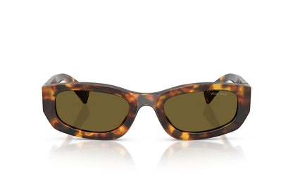 Miu Miu MUB04S Geometric Sunglasses in Dark Brown/Havana Honey, front view