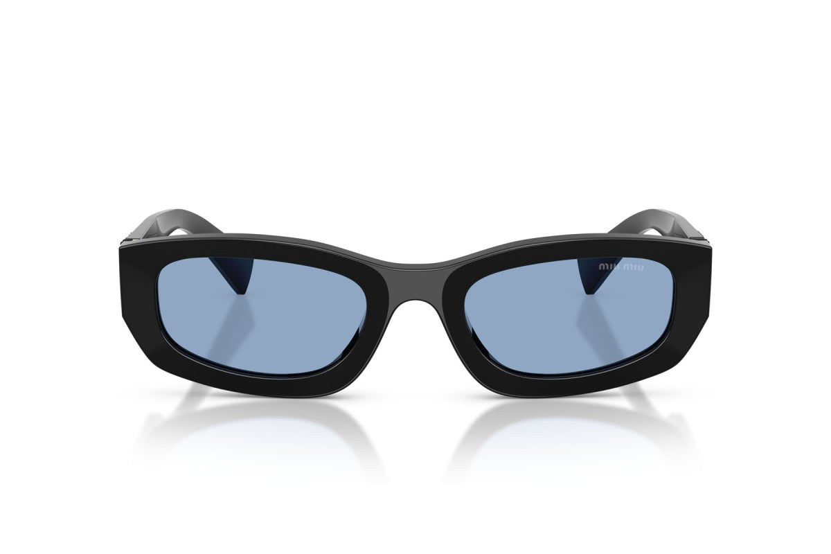 Miu Miu MUB04S Geometric Sunglasses in Light Blue/Black, front view