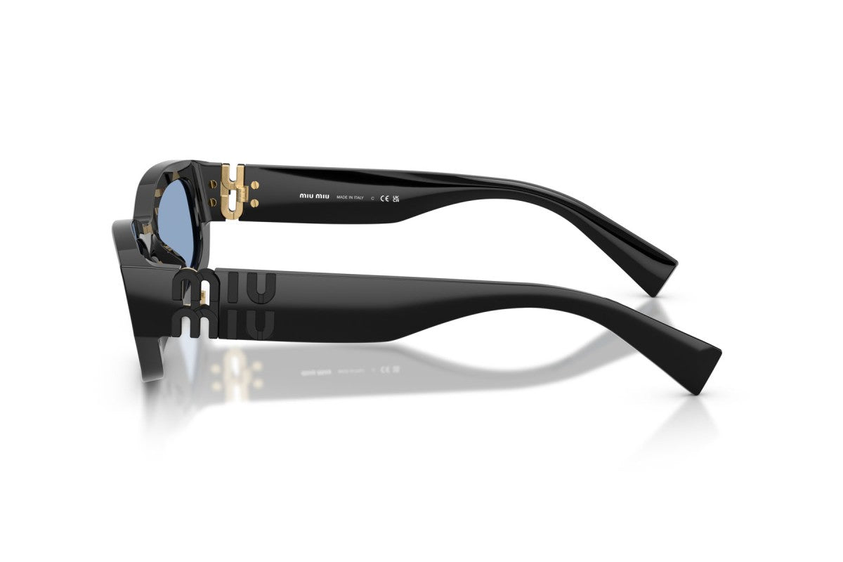 Miu Miu MUB04S Geometric Sunglasses in Light Blue/Black, side view