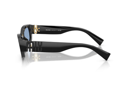 Miu Miu MUB04S Geometric Sunglasses in Light Blue/Black, side view