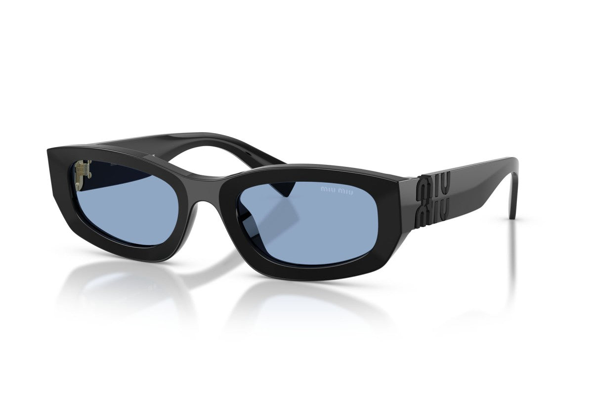 Miu Miu MUB04S Geometric Sunglasses in Light Blue/Black, angle view