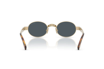 Miu Miu MUB51S Oval Sunglasses in Dark Grey Pale Gold, back view