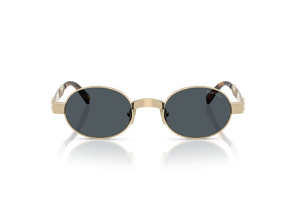 Miu Miu MUB51S Oval Sunglasses in Dark Grey Pale Gold, front view