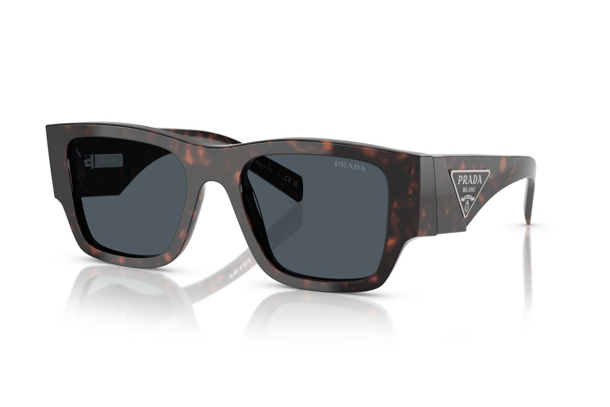 Prada PR10ZS Square Sunglasses in Dark Grey Tortoise, angle view