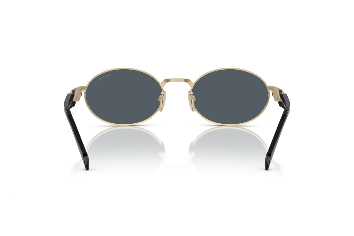 Prada PR65ZS Oval Sunglasses in Dark Grey Pale Gold, back view
