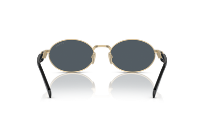 Prada PR65ZS Oval Sunglasses in Dark Grey Pale Gold, back view