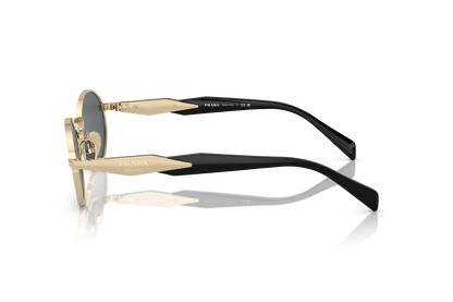 Prada PR65ZS Oval Sunglasses in Dark Grey Pale Gold, side view