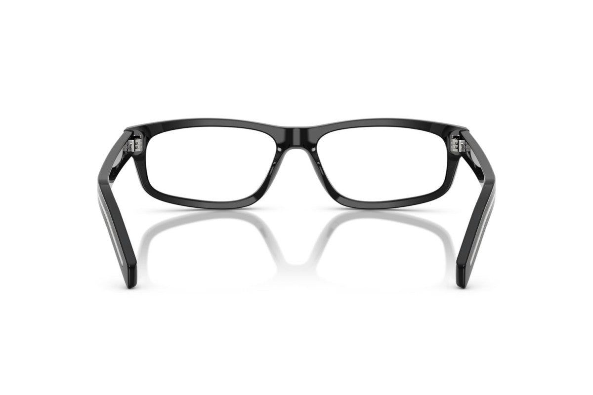 Prada PRB02V Rectangle Eyeglasses in Black, back view