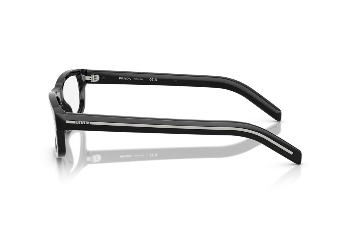 Prada PRB02V Rectangle Eyeglasses in Black, side view