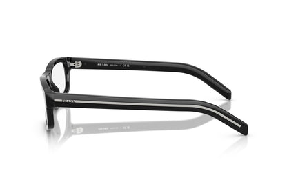 Prada PRB02V Rectangle Eyeglasses in Black, side view