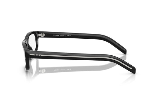 Prada PRB02V Rectangle Eyeglasses in Black, side view
