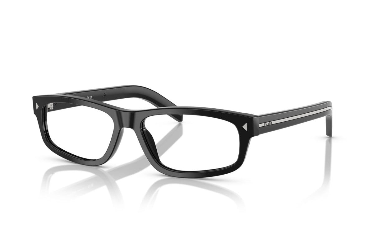 Prada PRB02V Rectangle Eyeglasses in Black, angle view
