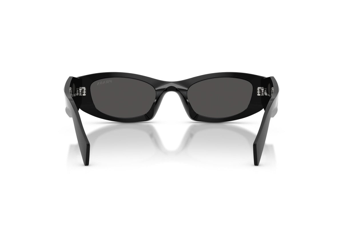 Prada PRB16S Oval Sunglasses in Dark Grey Black, back view