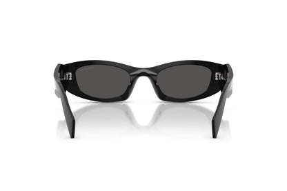 Prada PRB16S Oval Sunglasses in Dark Grey Black, back view