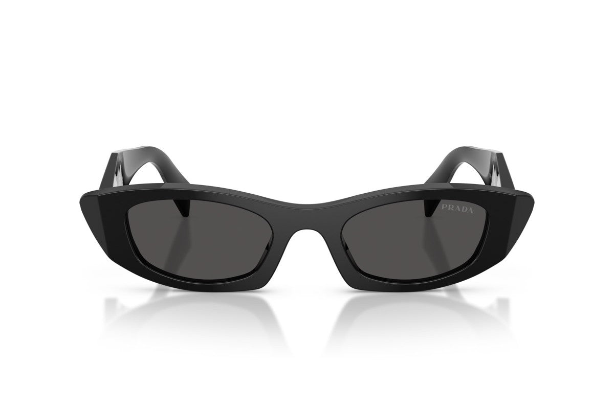 Prada PRB16S Oval Sunglasses in Dark Grey Black, front view