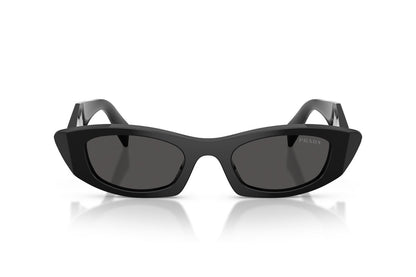 Prada PRB16S Oval Sunglasses in Dark Grey Black, front view