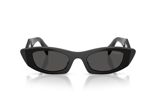 Prada PRB16S Oval Sunglasses in Dark Grey Black, front view