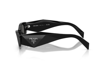 Prada PRB16S Oval Sunglasses in Dark Grey Black, side view