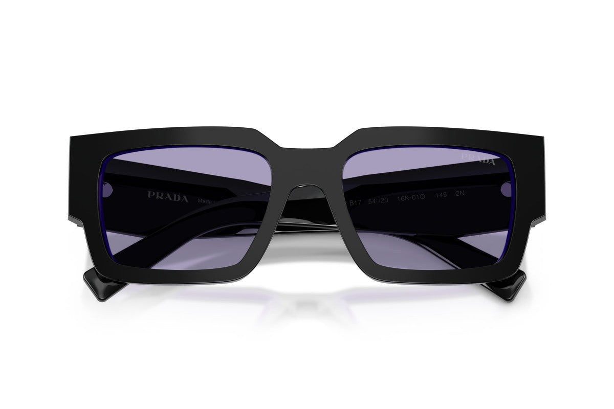 Prada PRB17S Rectangle Sunglasses in Violet / Black, detail view