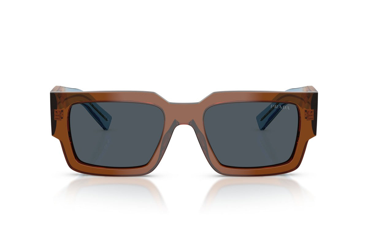 Prada PRB17S Rectangle Sunglasses in Dark Grey / Chocolate, front view