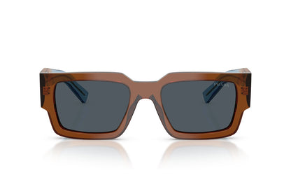 Prada PRB17S Rectangle Sunglasses in Dark Grey / Chocolate, front view