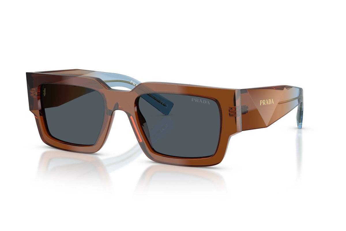 Prada PRB17S Rectangle Sunglasses in Dark Grey / Chocolate, angle view