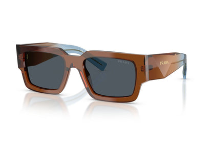 Prada PRB17S Rectangle Sunglasses in Dark Grey / Chocolate, angle view