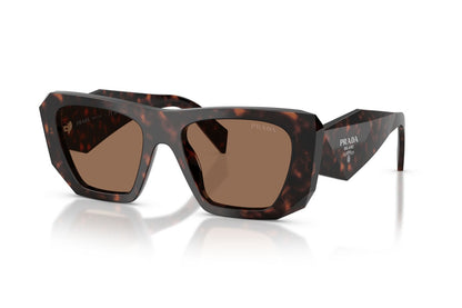 Prada PRB18S Square Sunglasses in Dark Brown / Root Tortoise, angle view