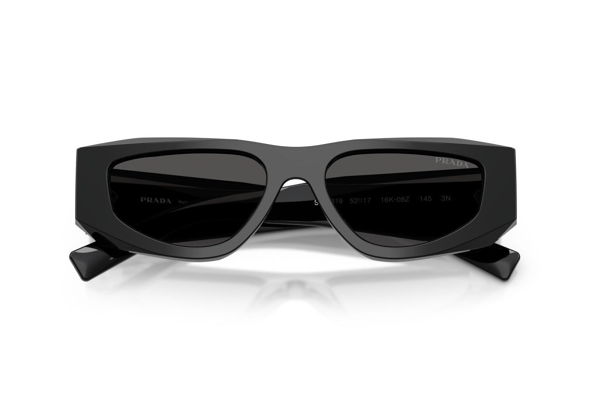 Prada PRB19S Square Sunglasses in Dark Grey / Black, detail view
