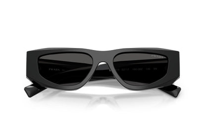 Prada PRB19S Square Sunglasses in Dark Grey / Black, detail view