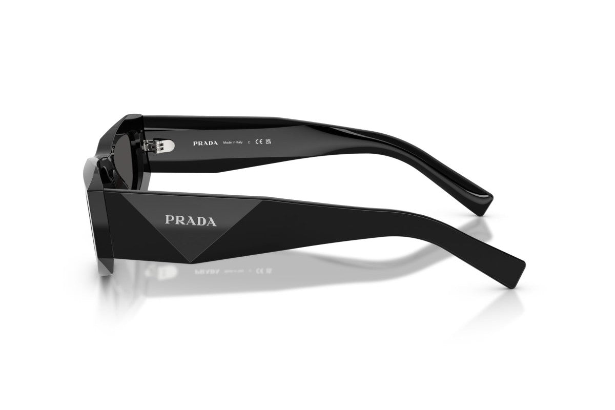 Prada PRB19S Square Sunglasses in Dark Grey / Black, side view