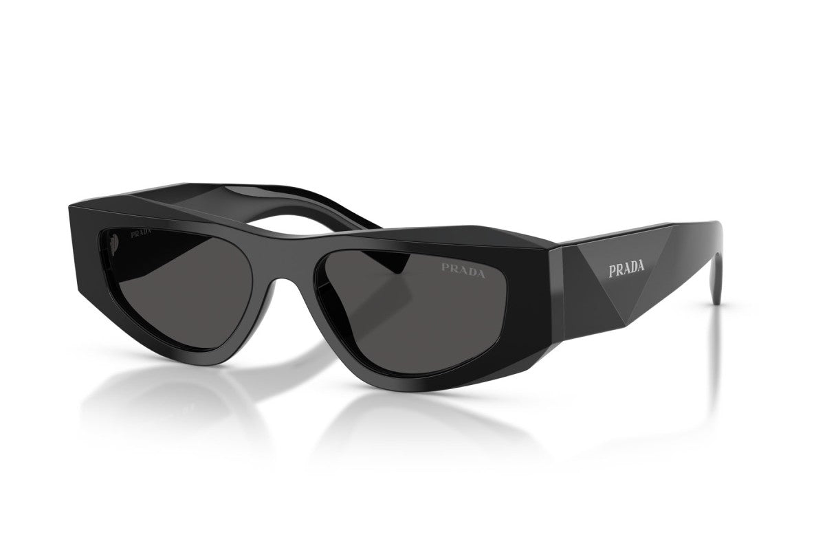 Prada PRB19S Square Sunglasses in Dark Grey / Black, angle view