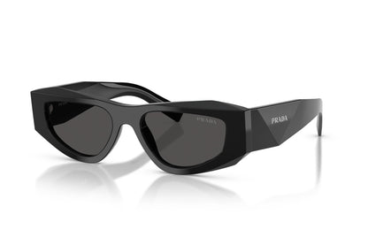 Prada PRB19S Square Sunglasses in Dark Grey / Black, angle view
