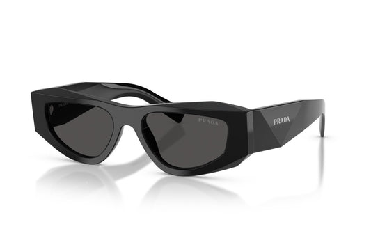 Prada PRB19S Square Sunglasses in Dark Grey / Black, angle view