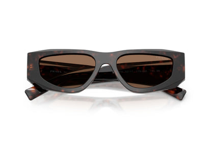Prada PRB19S Square Sunglasses in Dark Brown / Root Tortoise, detail view