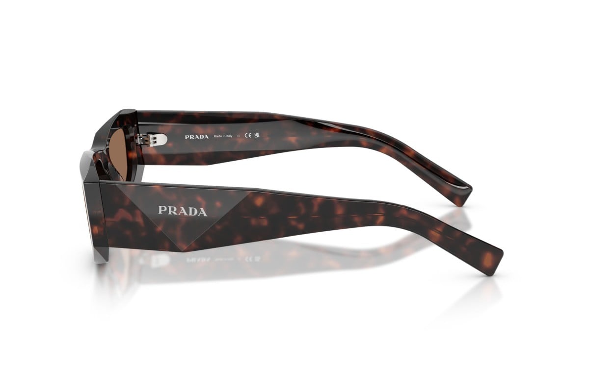 Prada PRB19S Square Sunglasses in Dark Brown / Root Tortoise, side view