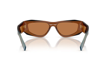 Prada PRB19S Square Sunglasses in Brown / Chocolate, back view