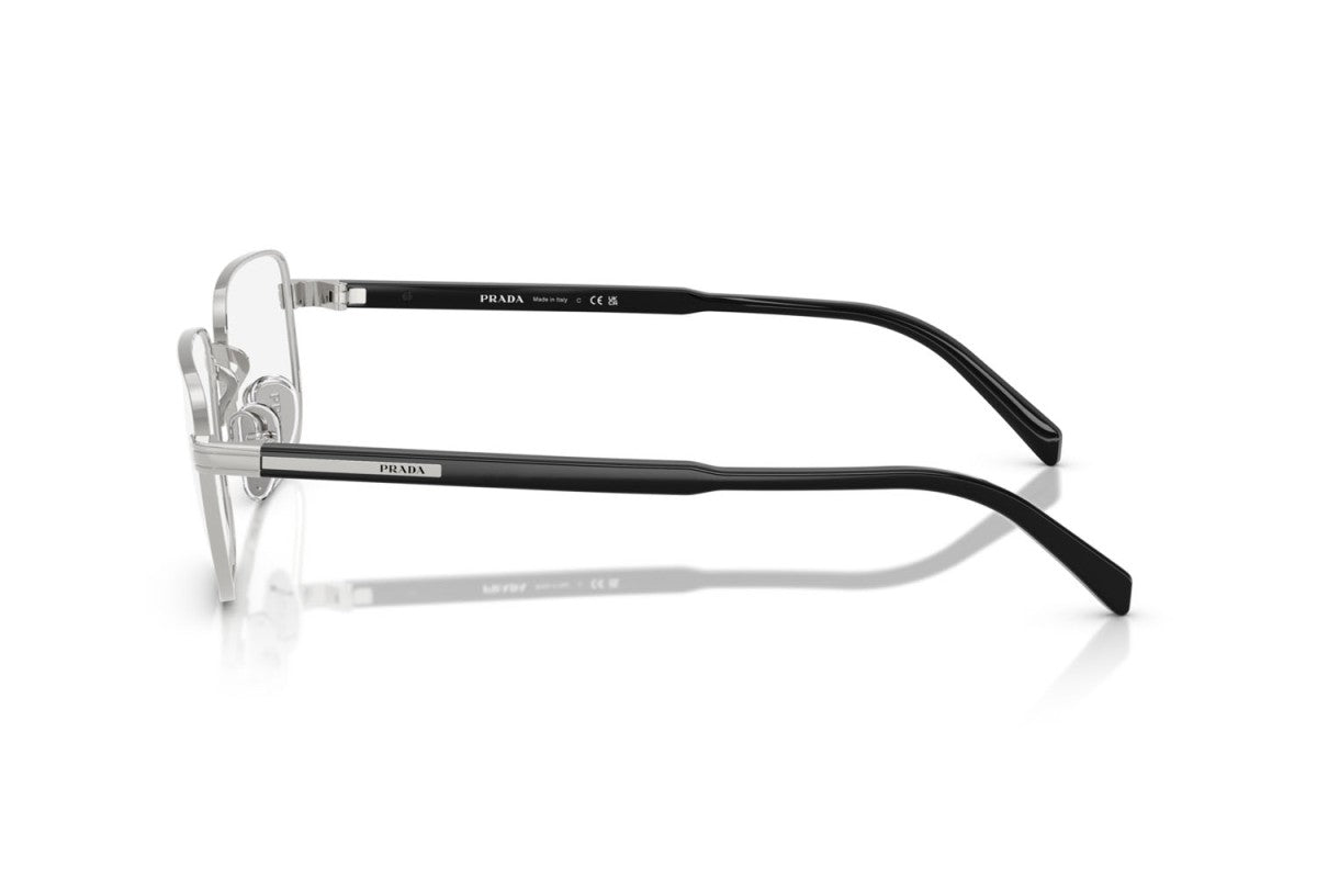 Prada PRB51V Rectangle Eyeglasses in Silver, side view
