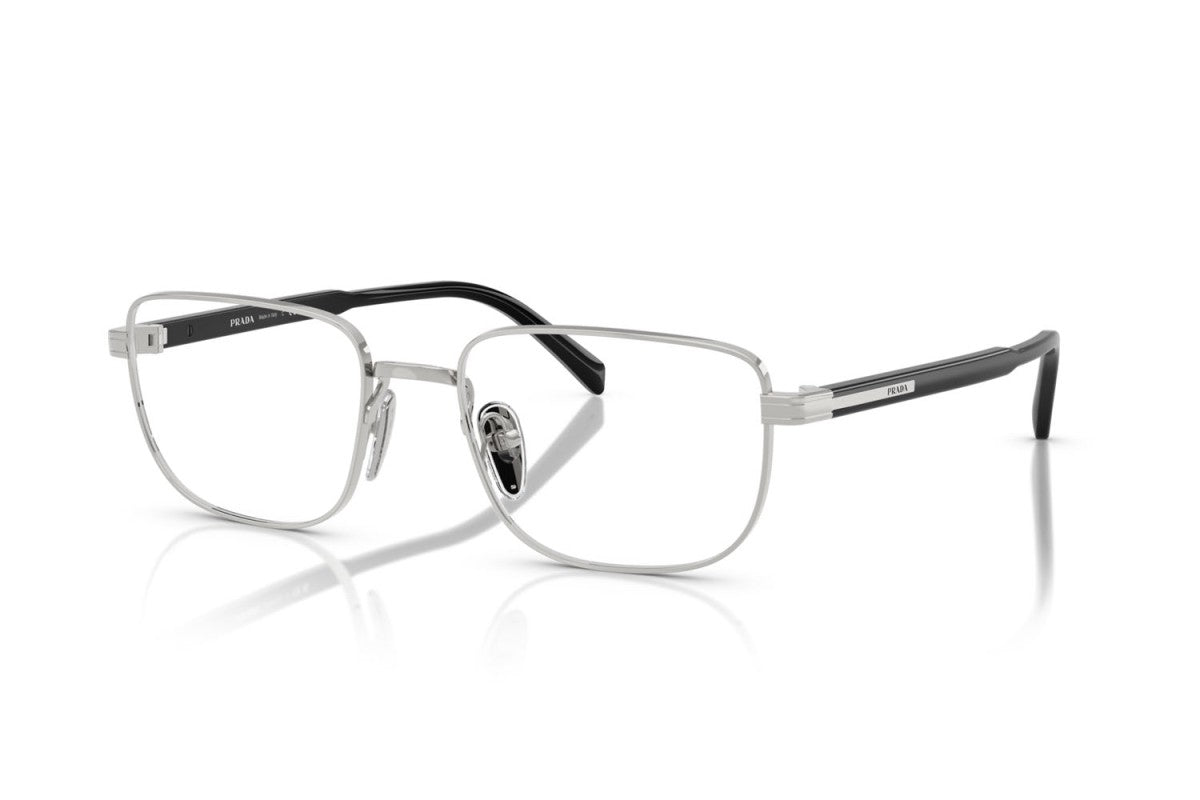 Prada PRB51V Rectangle Eyeglasses in Silver, angle view