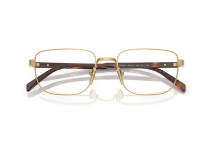 Prada PRB51V Rectangle Eyeglasses in Gold, detail view