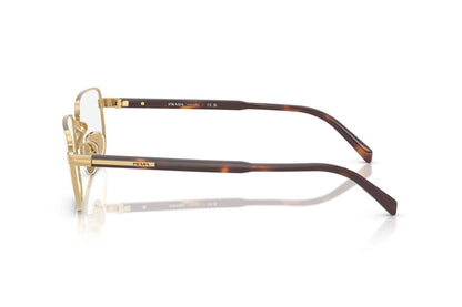 Prada PRB51V Rectangle Eyeglasses in Gold, side view