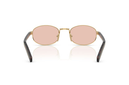 Prada PRB53S Oval Sunglasses in Pink/Gold, back view