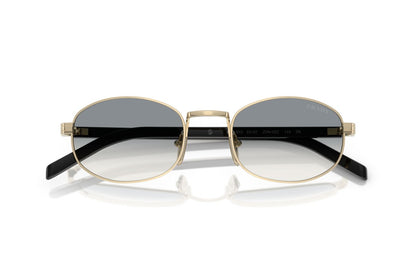 Prada PRB53S Oval Sunglasses in Gray Gradient/Pale Gold, detail view