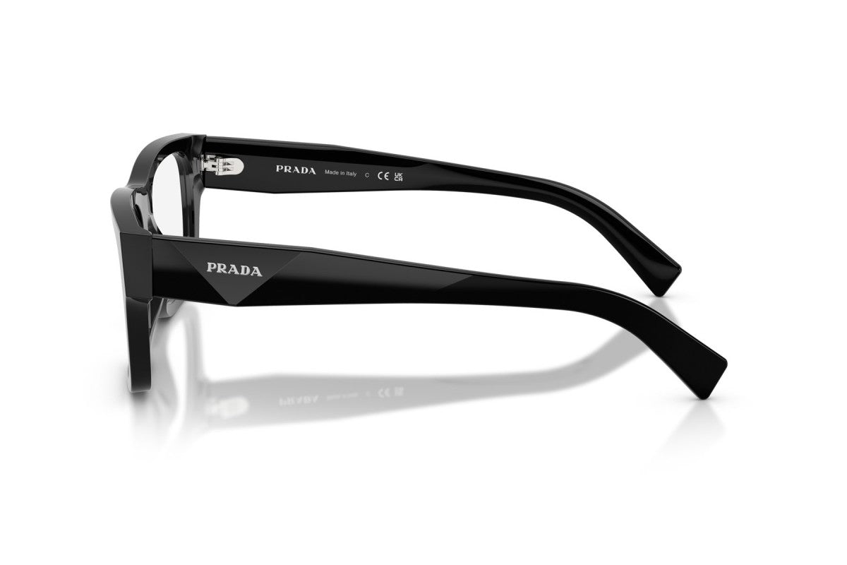 Prada PRC01V Square Eyeglasses in Black, side view