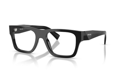 Prada PRC01V Square Eyeglasses in Black, angle view