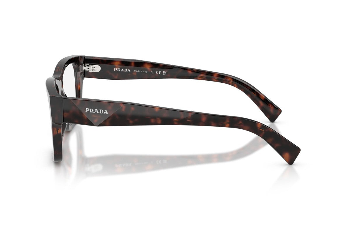 Prada PRC01V Square Eyeglasses in Root Tortoise, side view